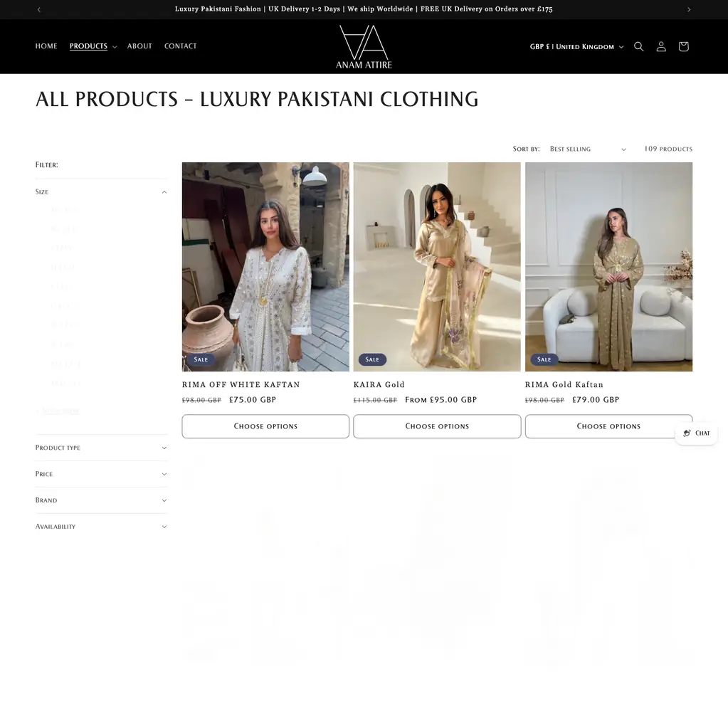 All products ~ Anam Attire by oContis Studio
