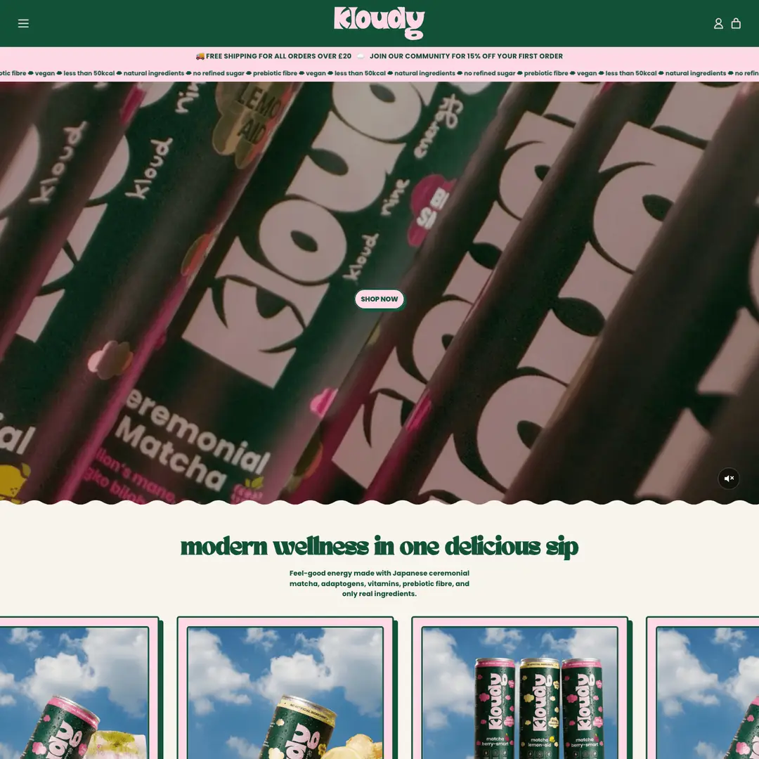 Kloudy Matcha homepage ~ oContis Studio