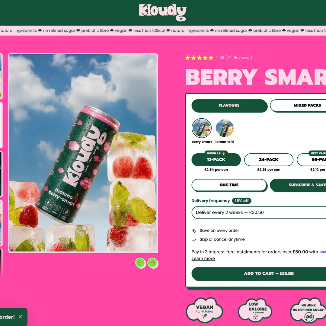Kloudy Matcha reviews and price-per-can on product page ~ oContis Studio